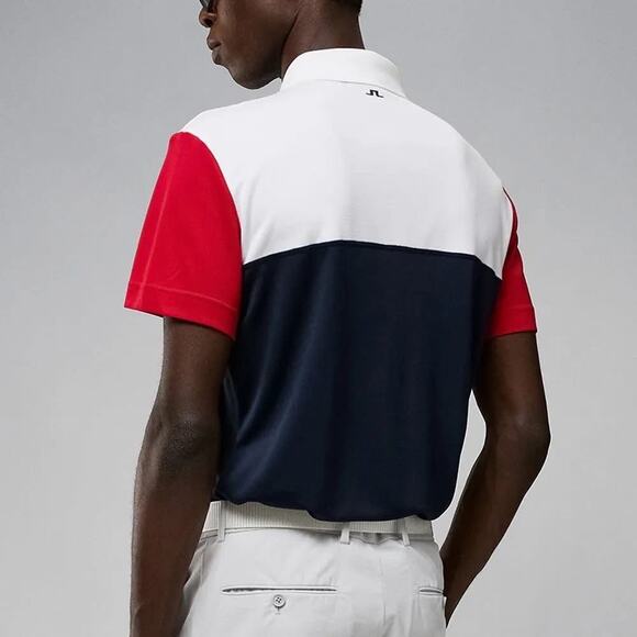 J.Lindeberg Jord Regular Fit Golf Shirt Barbados Cherry Men’s Size L - Picture 5 of 11